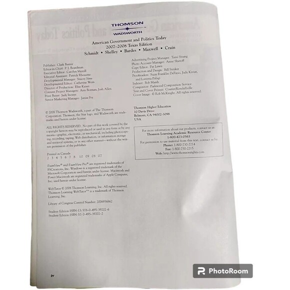 American Government and Politics Today 2007-2008 Texas Edition Textbook - Picture 4 of 9